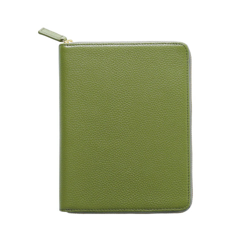 Moterm Genuine Pebbled Grain Leather B6 Zip Cover with Top Pocket Cowhide Planner Zipper Notebook Organizer Agenda Journal Diary