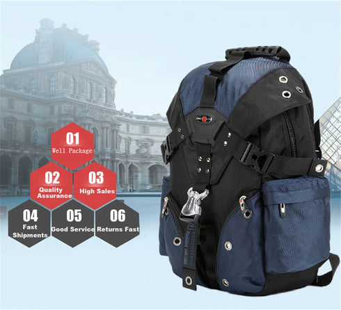 Men's Waterproof Backpack 15.6 inch Laptop computer Backpacks Swiss Travel Backpack Male Oxford Casual Schoolbag Male Mochila