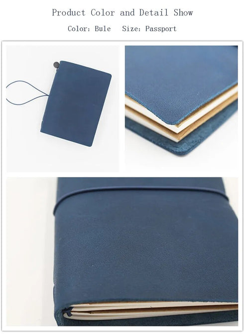 Genuine Leather Travelers Notebook Passport Personal Diary Vintage Journal Notebooks And Journals Retro Stationery Business Gift