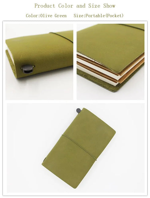 Genuine Leather Travelers Notebook Passport Personal Diary Vintage Journal Notebooks And Journals Retro Stationery Business Gift