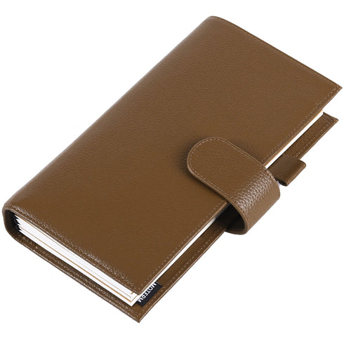 Moterm Travel Journal Standard Size Genuine Leather Notebook Organizer Floppy Version with Back Pocket and Clasp
