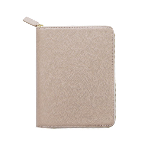 Moterm Genuine Pebbled Grain Leather B6 Zip Cover with Top Pocket Cowhide Planner Zipper Notebook Organizer Agenda Journal Diary