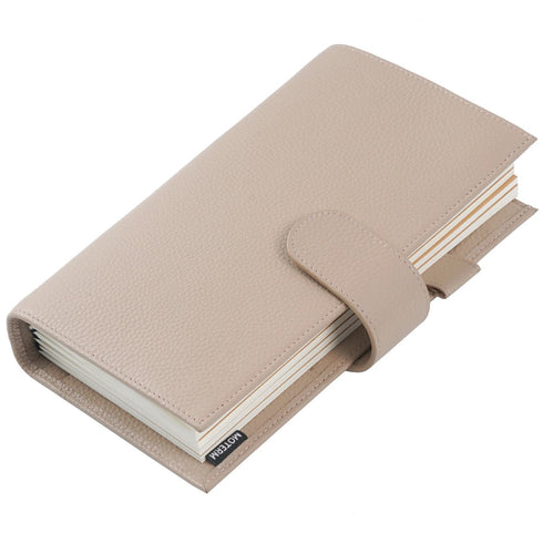 Moterm Travel Journal Standard Size Genuine Leather Notebook Organizer Floppy Version with Back Pocket and Clasp