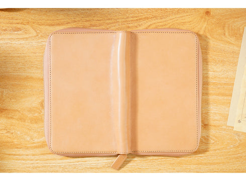 Moterm Full Grain Vegetable Tanned Cowhide Planner Zip Weeks 2.0 Cover for Hobo Weeks/ Mega Notebook Organizer Journal Diary