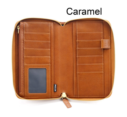 Moterm Full Grain Vegetable Tanned Cowhide Planner Zip Weeks 2.0 Cover for Hobo Weeks/ Mega Notebook Organizer Journal Diary