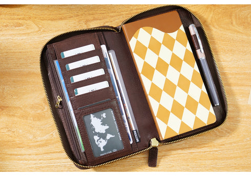 Moterm Full Grain Vegetable Tanned Cowhide Planner Zip Weeks 2.0 Cover for Hobo Weeks/ Mega Notebook Organizer Journal Diary