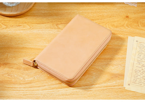 Moterm Full Grain Vegetable Tanned Cowhide Planner Zip Weeks 2.0 Cover for Hobo Weeks/ Mega Notebook Organizer Journal Diary