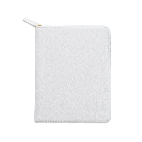 Moterm Genuine Pebbled Grain Leather B6 Zip Cover with Top Pocket Cowhide Planner Zipper Notebook Organizer Agenda Journal Diary