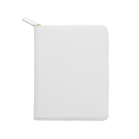 Moterm Genuine Pebbled Grain Leather B6 Zip Cover with Top Pocket Cowhide Planner Zipper Notebook Organizer Agenda Journal Diary