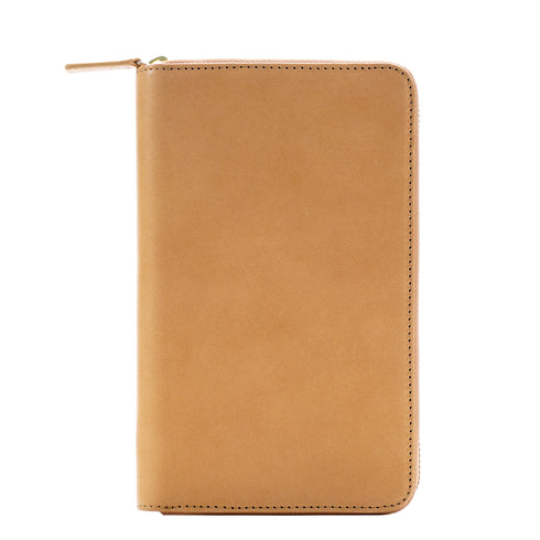 Moterm Full Grain Vegetable Tanned Cowhide Planner Zip Weeks 2.0 Cover for Hobo Weeks/ Mega Notebook Organizer Journal Diary