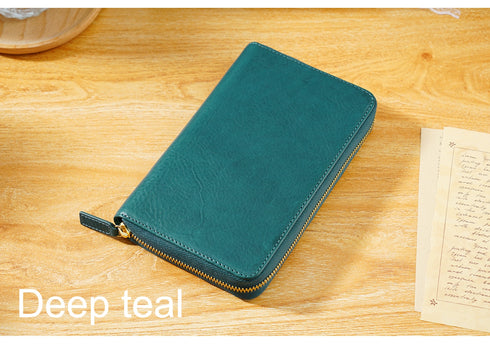 Moterm Full Grain Vegetable Tanned Cowhide Planner Zip Weeks 2.0 Cover for Hobo Weeks/ Mega Notebook Organizer Journal Diary