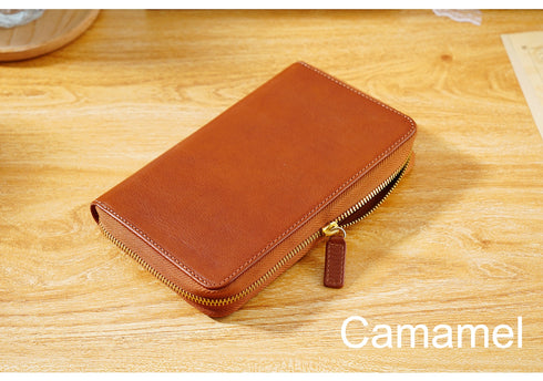Moterm Full Grain Vegetable Tanned Cowhide Planner Zip Weeks 2.0 Cover for Hobo Weeks/ Mega Notebook Organizer Journal Diary
