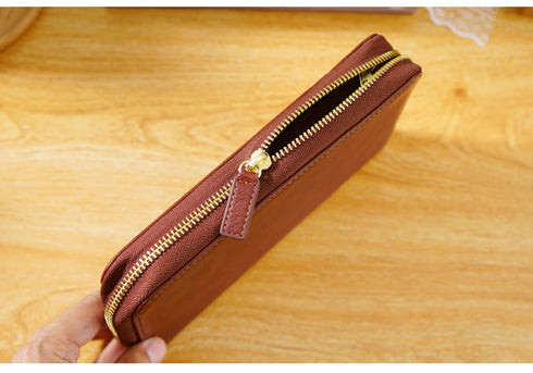 Moterm Full Grain Vegetable Tanned Cowhide Planner Zip Weeks 2.0 Cover for Hobo Weeks/ Mega Notebook Organizer Journal Diary