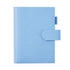Moterm Firm Pebbled Grain Leather Sky Blue Color Genuine Cowhide Planner Rings Notebook Cover Diary Agenda Organizer Journey