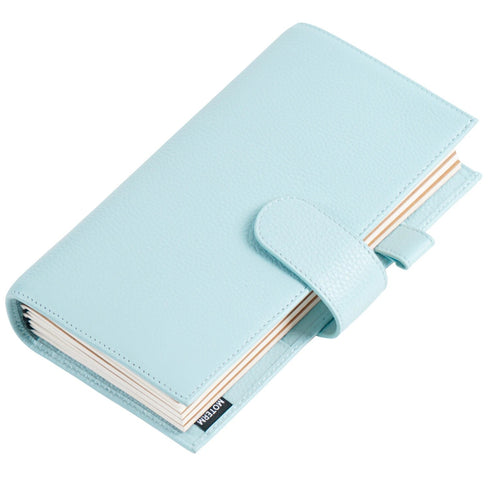Moterm Travel Journal Standard Size Genuine Leather Notebook Organizer Floppy Version with Back Pocket and Clasp