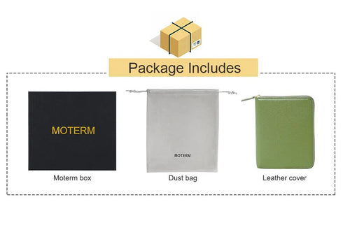 Moterm Genuine Pebbled Grain Leather B6 Zip Cover with Top Pocket Cowhide Planner Zipper Notebook Organizer Agenda Journal Diary