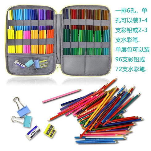 Extra Large Pencil Case Pen Case Cute Travel Case Marker Case Triple Layer Case | Fits 92 or 192 Pens