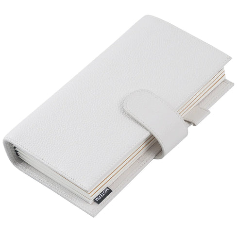 Moterm Travel Journal Standard Size Genuine Leather Notebook Organizer Floppy Version with Back Pocket and Clasp
