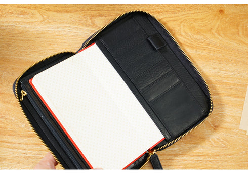 Moterm Full Grain Vegetable Tanned Cowhide Planner Zip Weeks 2.0 Cover for Hobo Weeks/ Mega Notebook Organizer Journal Diary