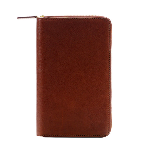Moterm Full Grain Vegetable Tanned Cowhide Planner Zip Weeks 2.0 Cover for Hobo Weeks/ Mega Notebook Organizer Journal Diary