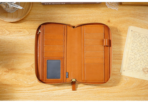 Moterm Full Grain Vegetable Tanned Cowhide Planner Zip Weeks 2.0 Cover for Hobo Weeks/ Mega Notebook Organizer Journal Diary