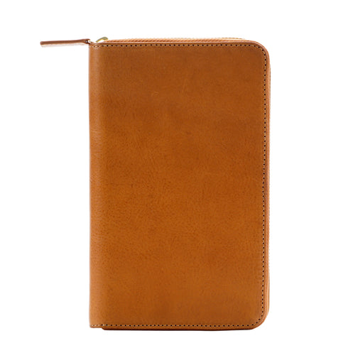 Moterm Full Grain Vegetable Tanned Cowhide Planner Zip Weeks 2.0 Cover for Hobo Weeks/ Mega Notebook Organizer Journal Diary