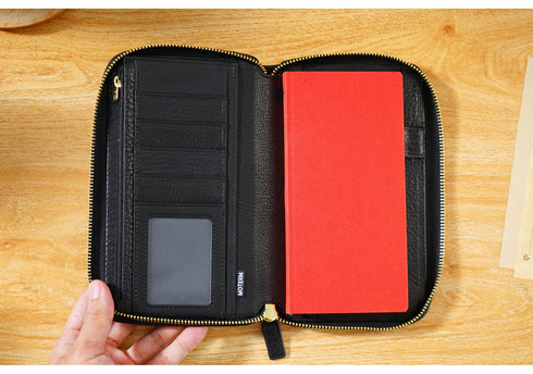 Moterm Full Grain Vegetable Tanned Cowhide Planner Zip Weeks 2.0 Cover for Hobo Weeks/ Mega Notebook Organizer Journal Diary