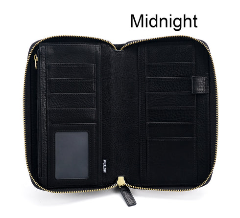 Moterm Full Grain Vegetable Tanned Cowhide Planner Zip Weeks 2.0 Cover for Hobo Weeks/ Mega Notebook Organizer Journal Diary