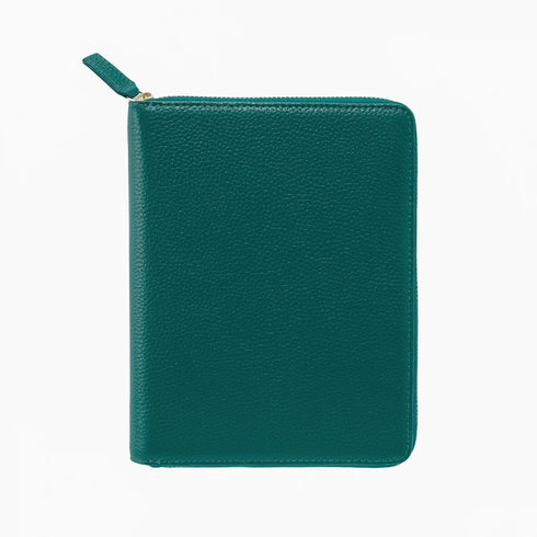 Moterm Genuine Pebbled Grain Leather B6 Zip Cover with Top Pocket Cowhide Planner Zipper Notebook Organizer Agenda Journal Diary