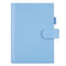 Moterm Firm Pebbled Grain Leather Sky Blue Color Genuine Cowhide Planner Rings Notebook Cover Diary Agenda Organizer Journey