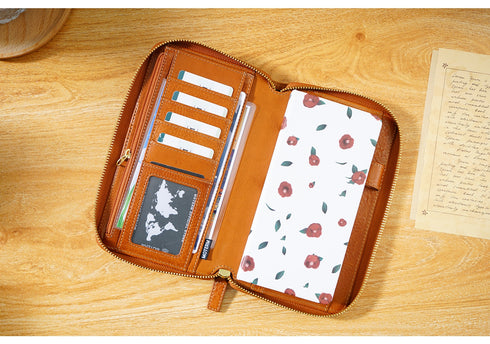 Moterm Full Grain Vegetable Tanned Cowhide Planner Zip Weeks 2.0 Cover for Hobo Weeks/ Mega Notebook Organizer Journal Diary