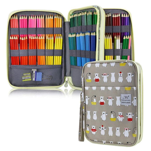 Extra Large Pencil Case Pen Case Cute Travel Case Marker Case Triple Layer Case | Fits 92 or 192 Pens