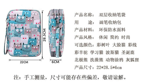 Extra Large Pencil Case Pen Case Cute Travel Case Marker Case Triple Layer Case | Fits 92 or 192 Pens