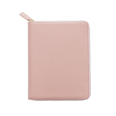 Moterm Genuine Pebbled Grain Leather B6 Zip Cover with Top Pocket Cowhide Planner Zipper Notebook Organizer Agenda Journal Diary