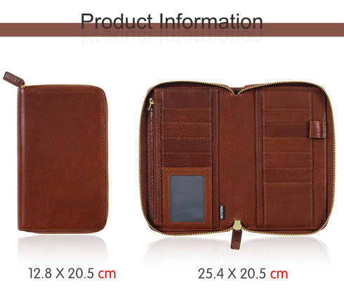 Moterm Full Grain Vegetable Tanned Cowhide Planner Zip Weeks 2.0 Cover for Hobo Weeks/ Mega Notebook Organizer Journal Diary