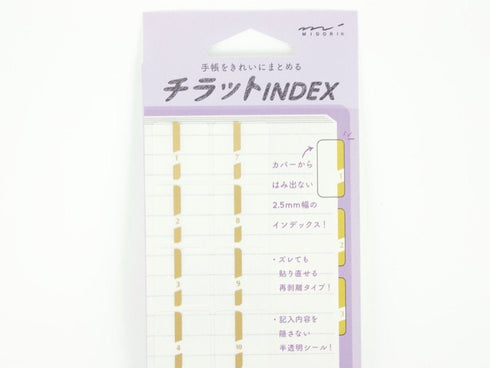 MIDORI Chiratto Index Label Months Gold Colors Planner Index Tabs Notebook Index Tabs Multi-color Index Tabs Multi-color Index Labels