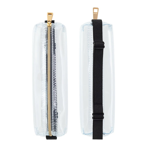 CLEAR BLACK Midori Book Band Pen Case B6-A5 Midori Pen Case Canvas Pen Case Adjustable Midori Adjustable Pencil Case