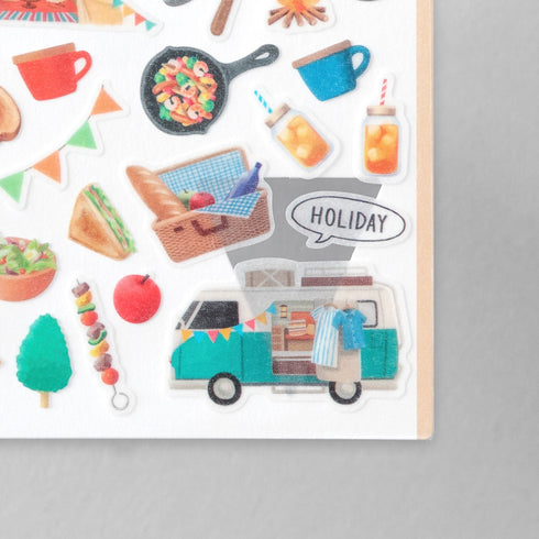 Midori Sticker Marché CAMPING Forest Washi Tape Stickers | 2492