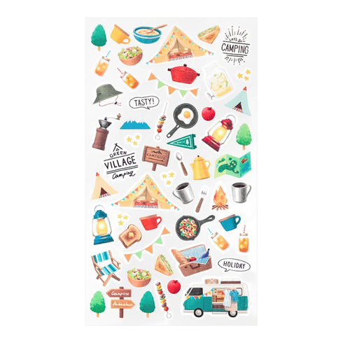Midori Sticker Marché CAMPING Forest Washi Tape Stickers | 2492