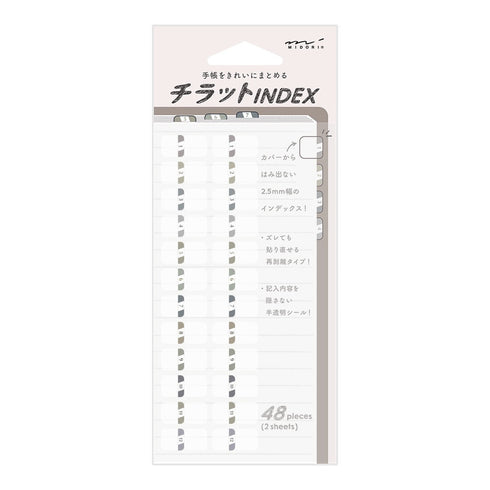 Midori Chiratto BLUE SMALL NUMBERED Index Label Colors Planner Index Tabs | 82606006