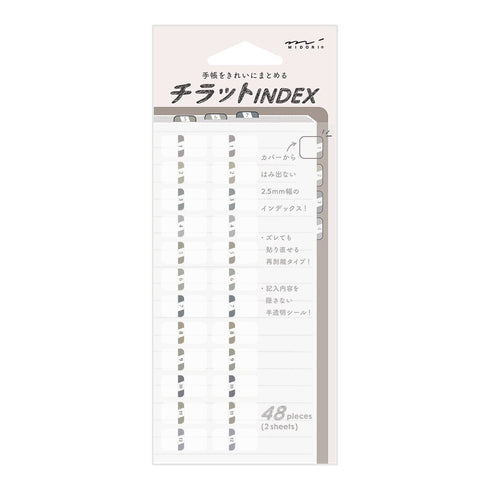 Midori Chiratto PINK SMALL NUMBERED Index Label Colors Planner Index Tabs | 82605006