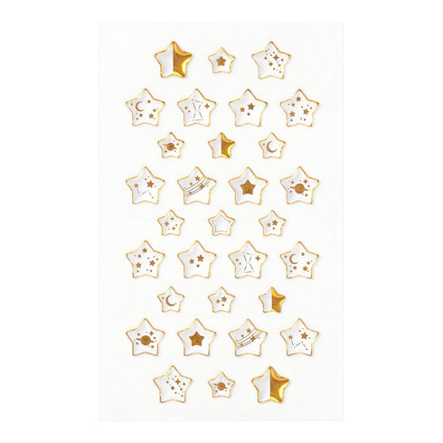 Midori Seal Collection RESIN 3D STARS Planner Stickers 3D Stickers Puffy Stickers Clear Stickers Rainbow Stickers | 2525