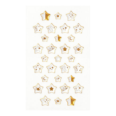 Midori Seal Collection RESIN 3D STARS Planner Stickers 3D Stickers Puffy Stickers Clear Stickers Rainbow Stickers | 2525