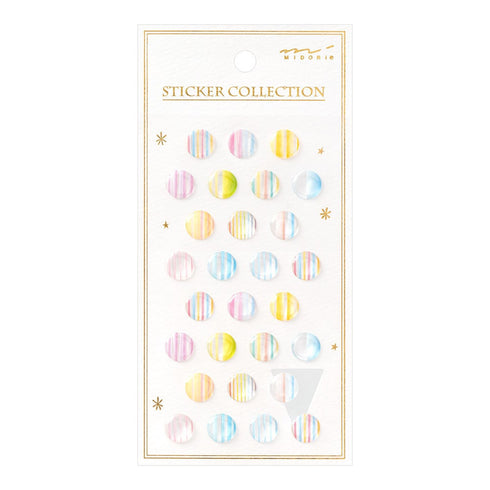 Midori Seal Collection RESIN 3D CIRCLES Rainbow Dots Planner Stickers 3D Stickers Puffy Stickers Clear Stickers Rainbow Stickers | 2528