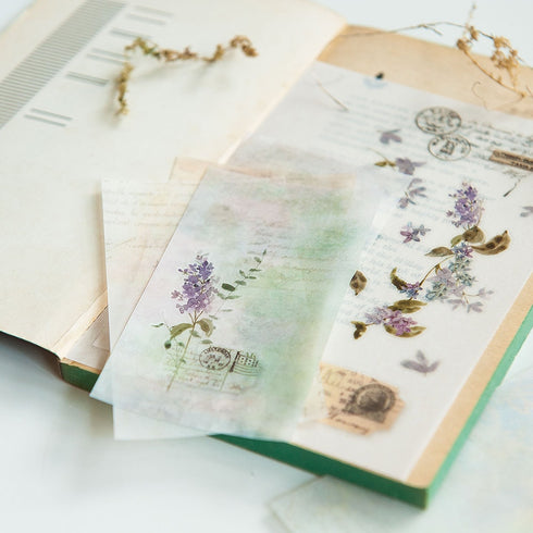 MU Lifestyle NATURE Scripting Dyeing Tracing Paper Ephemera Vellum Paper Watercolor Paper Translucent Paper Planning Paper | DTP-020