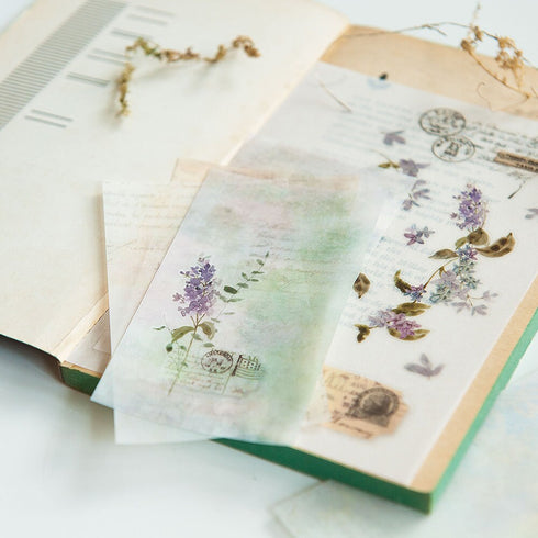 MU Lifestyle NATURE Scripting Dyeing Tracing Paper Ephemera Vellum Paper Watercolor Paper Translucent Paper Planning Paper | DTP-020