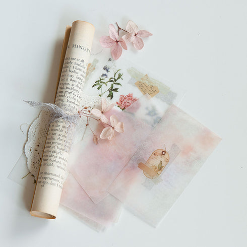 MU Lifestyle PINK Ethereum Dyeing Tracing Paper Ephemera Vellum Paper Watercolor Paper Translucent Paper Planning Paper | DTP-019