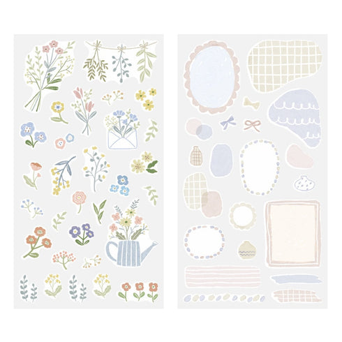 FLOWER Midori Seal Collection Two Sheets Planner Stickers Calendar Stickers Planning Stickers Rainbow Stickers | 2639
