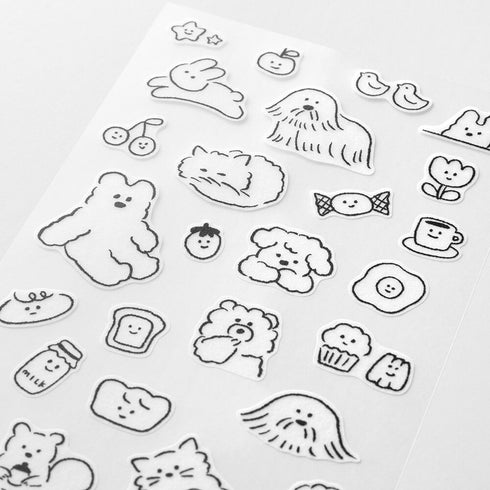 CUTE MOTIF Dog Puppy Squirrel Midori Seal Collection Two Sheets Planner Stickers Calendar Stickers Planning Stickers Rainbow Stickers | 2644
