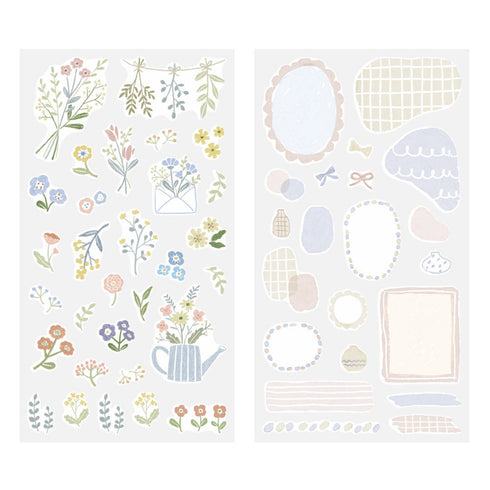 FLOWER Midori Seal Collection Two Sheets Planner Stickers Calendar Stickers Planning Stickers Rainbow Stickers | 2639
